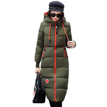 Load image into Gallery viewer, Long parkas for women 2019 winter Down cotton jacket Thick warm Hooded tops female Slim Cotton-padded jacket coats IOQRCJV N258