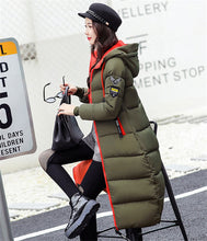 Load image into Gallery viewer, Long parkas for women 2019 winter Down cotton jacket Thick warm Hooded tops female Slim Cotton-padded jacket coats IOQRCJV N258