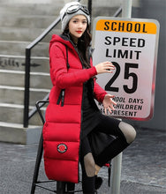 Load image into Gallery viewer, Long parkas for women 2019 winter Down cotton jacket Thick warm Hooded tops female Slim Cotton-padded jacket coats IOQRCJV N258
