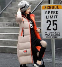 Load image into Gallery viewer, Long parkas for women 2019 winter Down cotton jacket Thick warm Hooded tops female Slim Cotton-padded jacket coats IOQRCJV N258