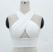 Load image into Gallery viewer, Women Strappy Cross Over Front Cut Out Halter Neck Sleeveless Backless Crop Top Bandage Vest Summer Sexy Tops Woman Clothes S-XL