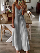 Load image into Gallery viewer, Summer Sexy Off Shoulder V-neck Print Dress Women Casual Sleeveless Long Party Dress Autumn Ladies Spaghetti Straps Dresses