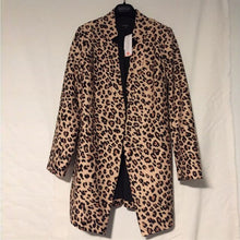 Load image into Gallery viewer, 2019 Spring Autumn Fashion Women's Leopard Jacket Sweater Top Warm Casual Suit Long Coat