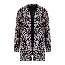 Load image into Gallery viewer, 2019 Spring Autumn Fashion Women's Leopard Jacket Sweater Top Warm Casual Suit Long Coat