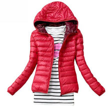 Load image into Gallery viewer, Winter Jacket Women Cotton Down Parka Hooded Women's Coat Casual Slim Down &amp; Parkas Solid Basic Women's Jacket Long Sleeve Coat